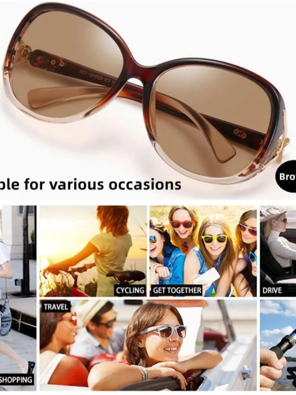 Elegant Polarized Wrap-Around Sunglasses for Women - UV400 Protection Included